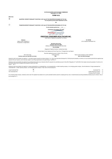 Thumbnail Prestige Consumer Healthcare 10-Q Quarterly Report FY2020 