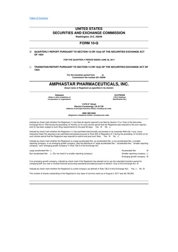 Thumbnail Amphastar Pharmaceuticals 10-Q Quarterly Report FY2017 