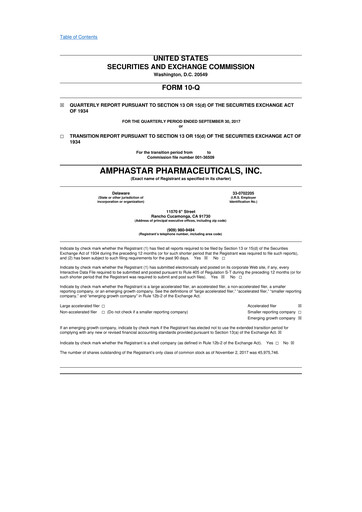 Thumbnail Amphastar Pharmaceuticals 10-Q Quarterly Report FY2017 
