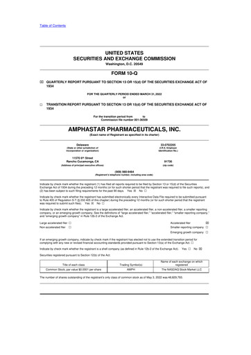 Thumbnail Amphastar Pharmaceuticals 10-Q Quarterly Report FY2022 
