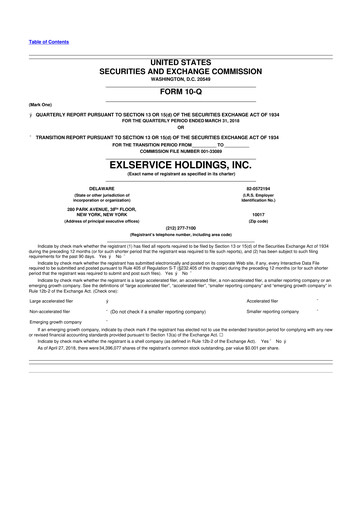 Thumbnail EXL Service
 10-Q Quarterly Report FY2018 