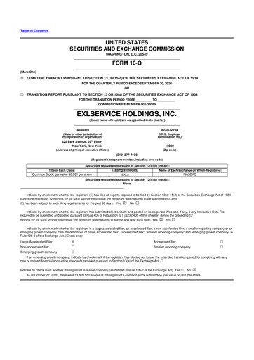 Thumbnail EXL Service
 10-Q Quarterly Report FY2020 