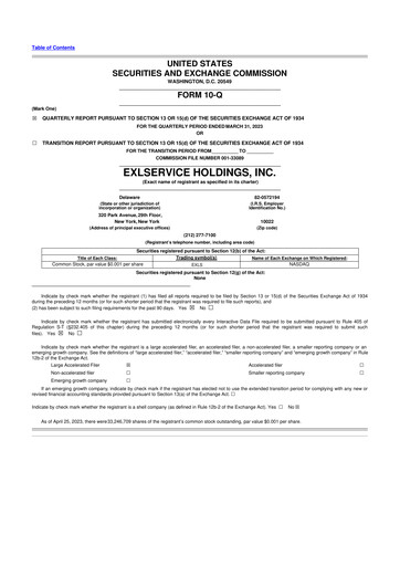 Thumbnail EXL Service
 10-Q Quarterly Report FY2023 
