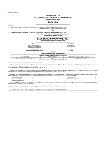 Thumbnail EXL Service
 10-Q Quarterly Report FY2025 