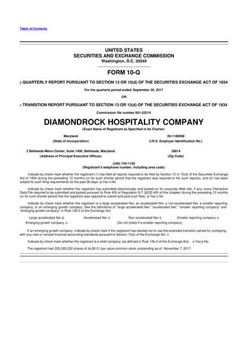 Thumbnail Diamondrock Hospitality Company 10-Q Quarterly Report FY2017 