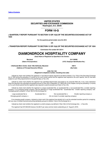 Thumbnail Diamondrock Hospitality Company 10-Q Quarterly Report FY2018 