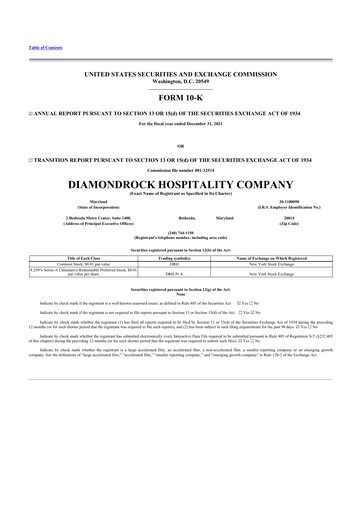 Thumbnail Diamondrock Hospitality Company 10-K Annual Report 2021