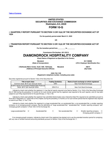Thumbnail Diamondrock Hospitality Company 10-Q Quarterly Report FY2025 