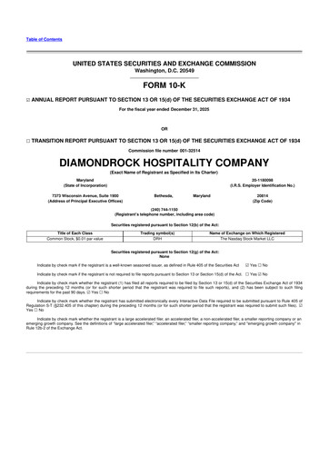 Thumbnail Diamondrock Hospitality Company 10-K Annual Report 2025