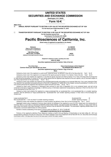 Vorschaubild Pacific Biosciences
 10-K Jahresbericht 2013