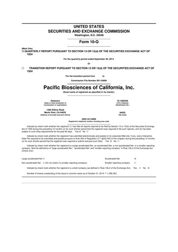 Vorschaubild Pacific Biosciences
 10-Q Quartalsbericht 2014 