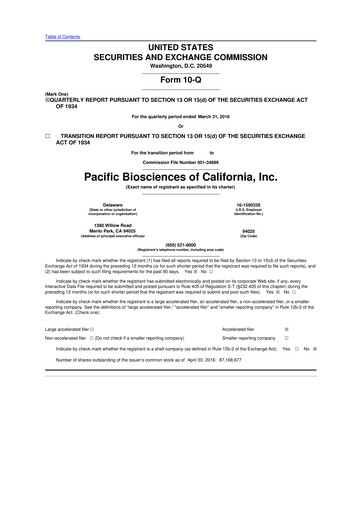 Vorschaubild Pacific Biosciences
 10-Q Quartalsbericht 2016 