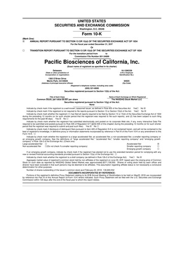 Vorschaubild Pacific Biosciences
 10-K Jahresbericht 2017