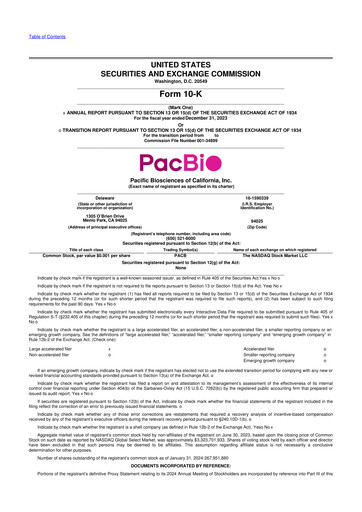 Vorschaubild Pacific Biosciences
 10-K Jahresbericht 2023