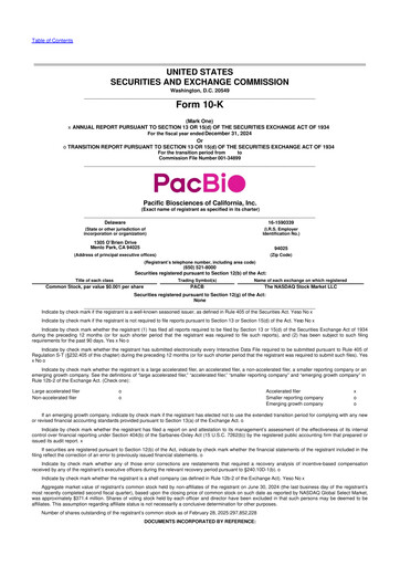 Vorschaubild Pacific Biosciences
 10-K Jahresbericht 2024