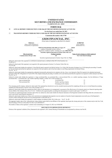 Thumbnail Axos Financial
 10-K Annual Report 2023