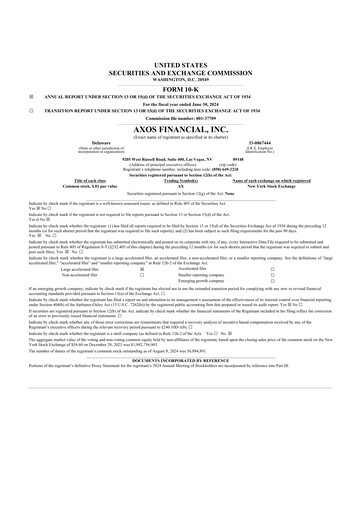 Thumbnail Axos Financial
 10-K Annual Report 2024