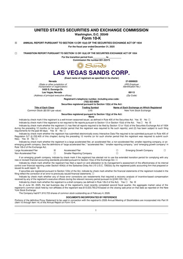 Thumbnail Las Vegas Sands 10-K Annual Report 2025