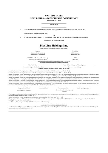 Thumbnail Bluelinx 10-K Annual Report 2017