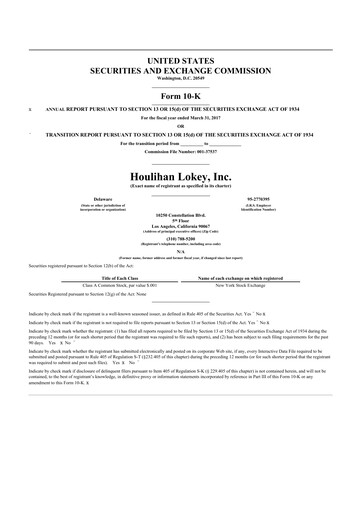 Thumbnail Houlihan Lokey
 10-K Annual Report 2017