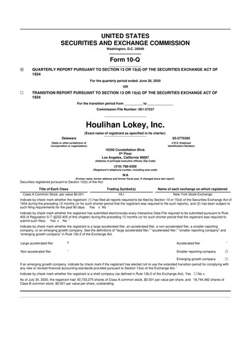 Thumbnail Houlihan Lokey
 10-Q Quarterly Report FY2021 