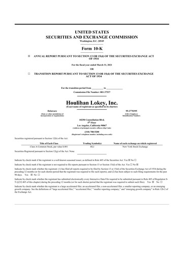 Thumbnail Houlihan Lokey
 10-K Annual Report 2021