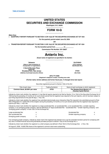Miniature Anterix 10-Q Rapport trimestriel 2027 