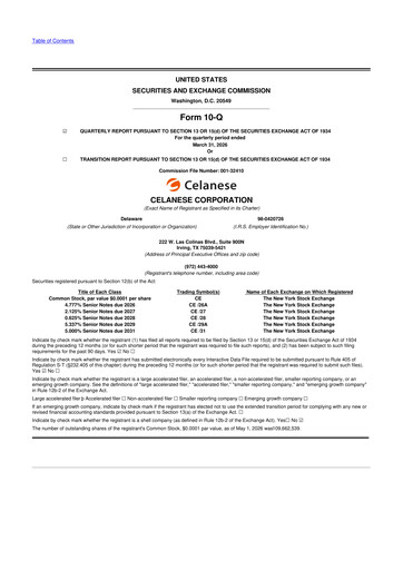 Thumbnail Celanese 10-Q Quarterly Report FY2026 