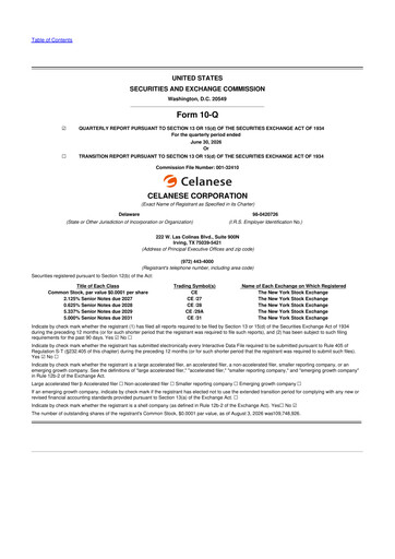 Thumbnail Celanese 10-Q Quarterly Report FY2026 