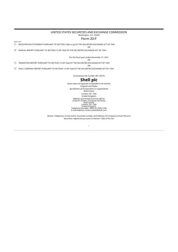 Thumbnail Shell 20-F Annual Report 2021