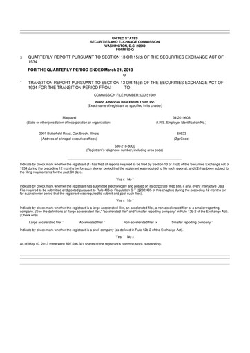 Thumbnail InvenTrust Properties 10-Q Quarterly Report FY2013 