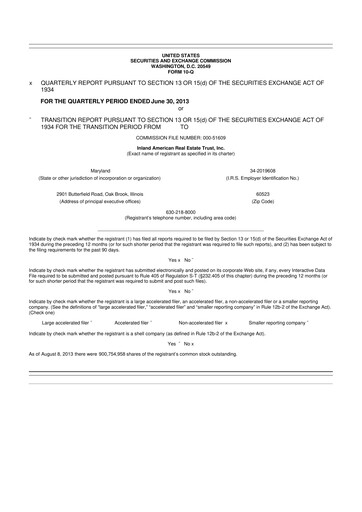 Thumbnail InvenTrust Properties 10-Q Quarterly Report FY2013 