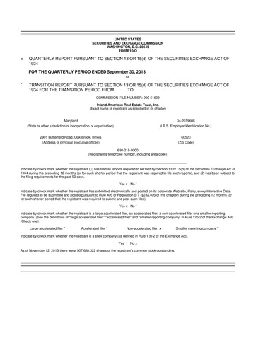 Thumbnail InvenTrust Properties 10-Q Quarterly Report FY2013 