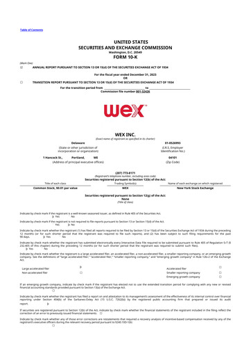 Thumbnail WEX 10-K Annual Report 2023