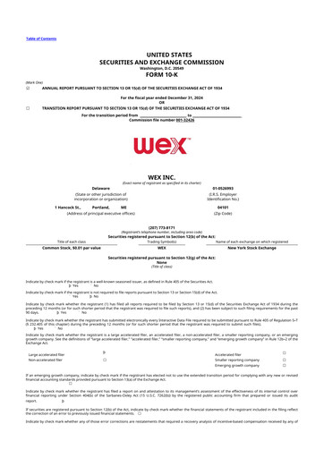 Thumbnail WEX 10-K Annual Report 2024