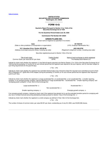 Thumbnail Green Plains 10-Q Quarterly Report FY2020 