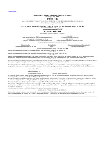 Thumbnail Green Plains 10-K Annual Report 2020