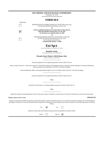 Thumbnail ENI 20-F Annual Report 