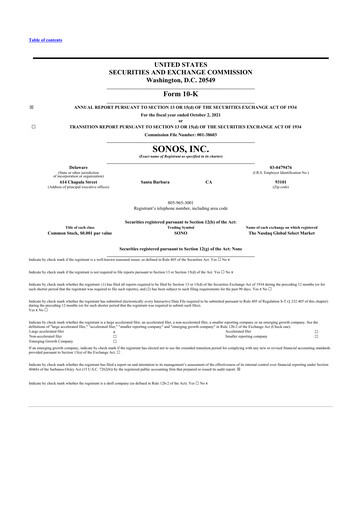 Thumbnail Sonos
 10-K Annual Report 2021