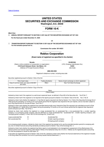 Thumbnail Roblox 10-K Annual Report 2025