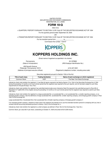 Vorschaubild Koppers Holdings 10-Q Quartalsbericht 2025 