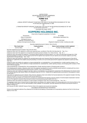Vorschaubild Koppers Holdings 10-K Jahresbericht 2025
