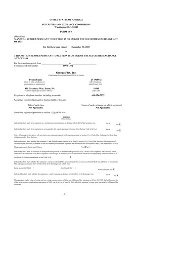 Thumbnail Omega Flex 10-K Annual Report 