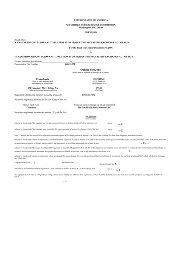 Thumbnail Omega Flex 10-K Annual Report 