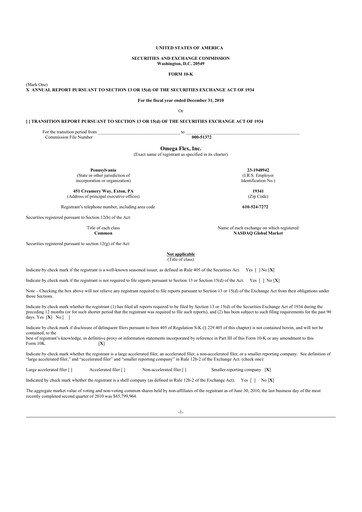 Thumbnail Omega Flex 10-K Annual Report 