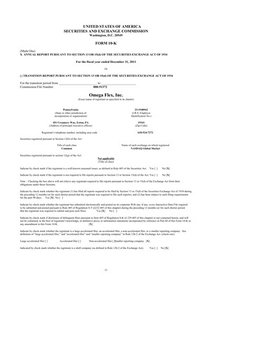 Thumbnail Omega Flex 10-K Annual Report 2011