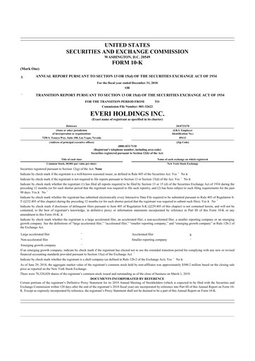 Thumbnail Everi Holdings
 10-K Annual Report 2018