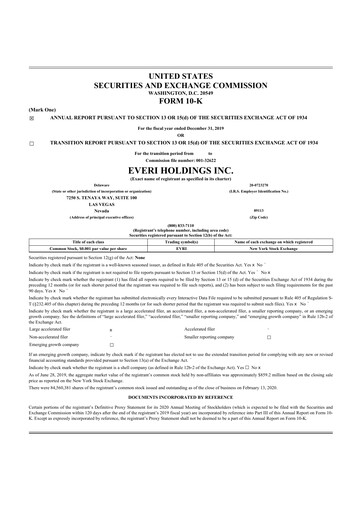 Thumbnail Everi Holdings
 10-K Annual Report 2019