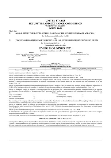 Thumbnail Everi Holdings
 10-K Annual Report 2021