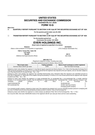 Thumbnail Everi Holdings
 10-Q Quarterly Report FY2022 